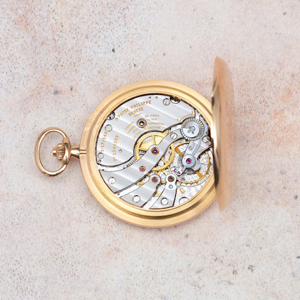 Bonhams : Patek Philippe, A Yellow gold open-faced keyless pocket