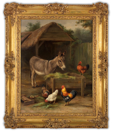 Bonhams : Edgar Hunt (british, 1876-1953) Feeding Time