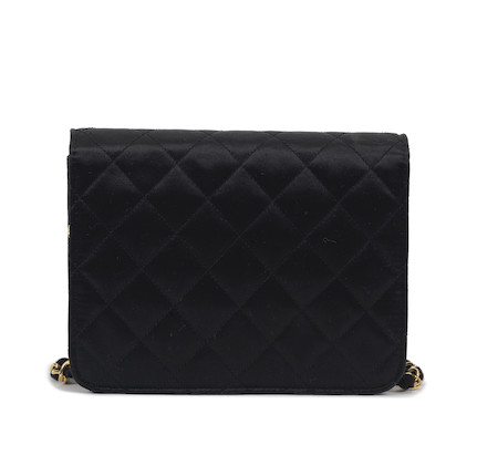 Bonhams : Karl Lagerfeld for Chanel a Black Satin Mini Flap Bag