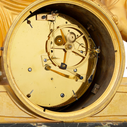 A fine and impressive early 19th century French ormolu and marble mantel clock Laurent, Paris image 3