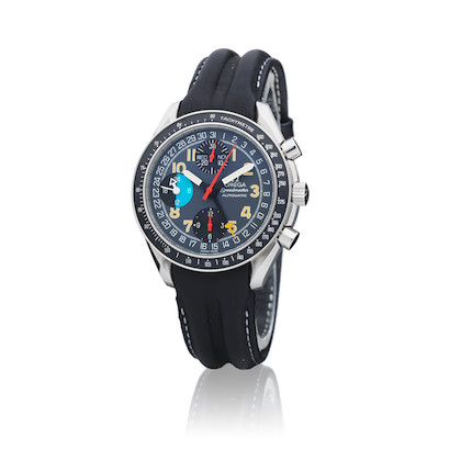 Omega. A stainless steel automatic triple calendar chronograph wristwatch  Speedmaster Automatic MK40, Ref 38205300, Circa 1995 image 4