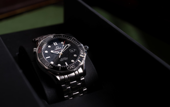 Omega. A '50 Years of 007' limited edition automatic calendar bracelet watch  Seamaster James Bond 50th Anniversary, No.03113/11007, Ref 212.30.41.20.01.005, Circa 2012 image 2