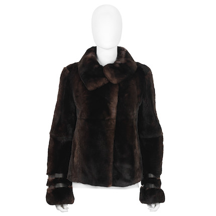 Bonhams : Giorgio Armani a Brown Rabbit Fur Coat (includes dust jacket)
