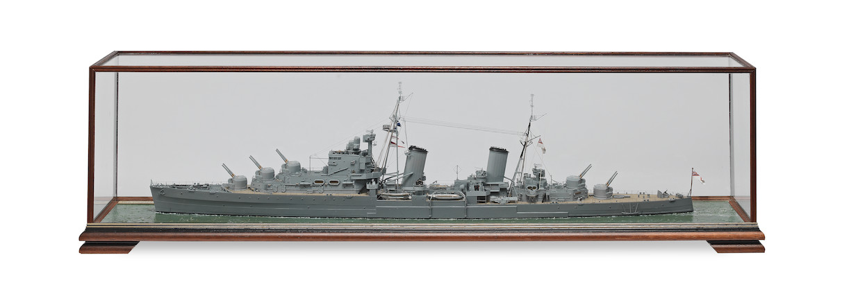 Bonhams : A Waterline Model of the Dido-Class Cruiser HMS Argonaut, Modern,