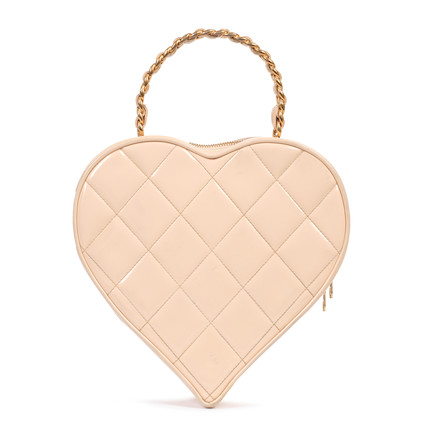 Bonhams : Karl Lagerfeld for Chanel a Beige Patent Leather Heart Vanity Bag  Spring 1995 (includes serial sticker, authenticity card and box)
