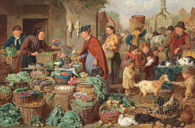 Henry Charles Bryant (British, 1812-1890) Market day image 1