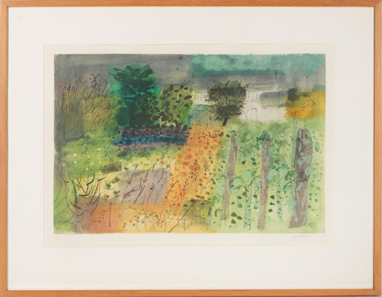 John Piper C.H. (British, 1903-1992) Locmariaquer, Brittany Etching and aquatint in colours, 1990, on Arches wove paper, signed and numbered 47/70 in pencil (there were also 15 artist's proofs), printed by Kelpra Studio, with their blindstamp, published by Marlborough Fine Art, London, with full margins, framedPlate 407 x 615mm (16 x 24 1/4in)Sheet 575 x 770mm (22 5/8 x 30 3/8in) image 2