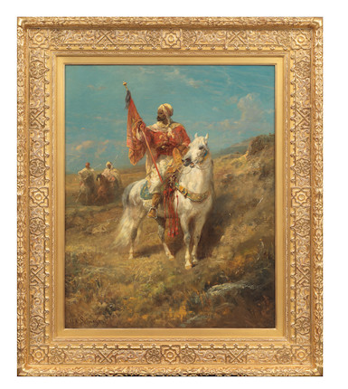 Bonhams : Adolf Schreyer (German, 1828-1899) The standard bearer