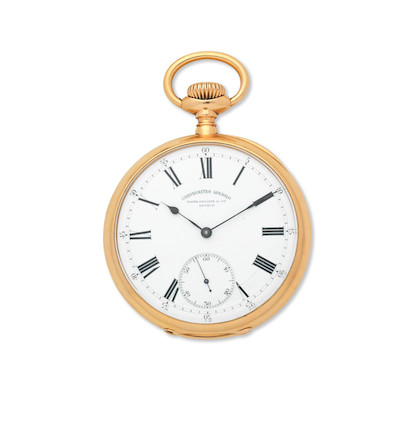 Bonhams : Patek Philippe, A Yellow gold open-faced keyless pocket