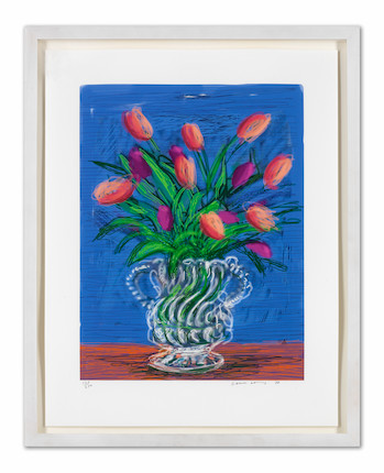 David Hockney R.A. (British, born 1937) Untitled No.346, from A Bigger Book Art edition B iPad drawing in colours, 2010/2016, printed on archival paper, signed, dated and numbered 123/250 in pencil, co-published by the artist and Taschen, Berlin, with their blindstamp, with full margins, framed, with the original blue fabric-covered portfolio; together with the publication A Bigger Book, copy number 0373 of 1000, and the accompanying Marc Newsom standImage 435 x 330mm (17 1/8 x 13in)Sheet 560 x 432mm (22 x 17in)(3) image 2