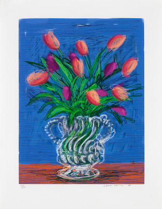David Hockney R.A. (British, born 1937) Untitled No.346, from A Bigger Book Art edition B iPad drawing in colours, 2010/2016, printed on archival paper, signed, dated and numbered 123/250 in pencil, co-published by the artist and Taschen, Berlin, with their blindstamp, with full margins, framed, with the original blue fabric-covered portfolio; together with the publication A Bigger Book, copy number 0373 of 1000, and the accompanying Marc Newsom standImage 435 x 330mm (17 1/8 x 13in)Sheet 560 x 432mm (22 x 17in)(3) image 1