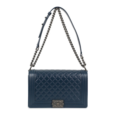 Bonhams : Karl Lagerfeld for Chanel a Blue Caviar Leather Medium