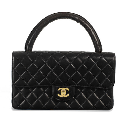 Bonhams : Chanel A Large XXL Classic Bag of dark grey quilted