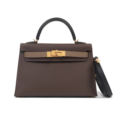 Sold at Auction: Hermes 35cm Chocolate Brown Clemence Leather Birkin