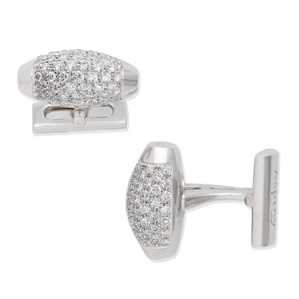 Bonhams : ASPREY DIAMOND CUFFLINKS