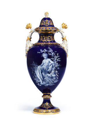 Bonhams : A pair of Meissen 'Limoges enamel'-style vases and covers ...