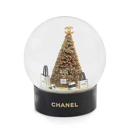 Bonhams : Chanel a Gold Christmas Tree VIP Snow Globe (includes ...