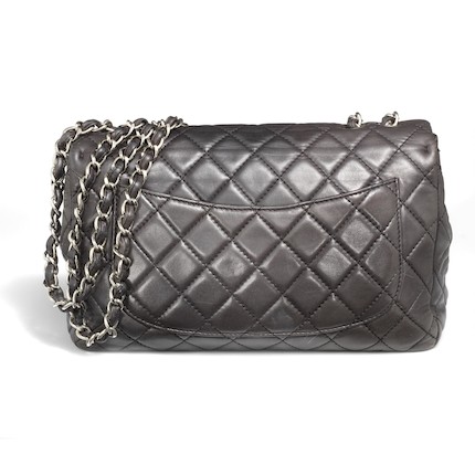 Bonhams : Chanel A Single Flap bag of dark brown quilted leather