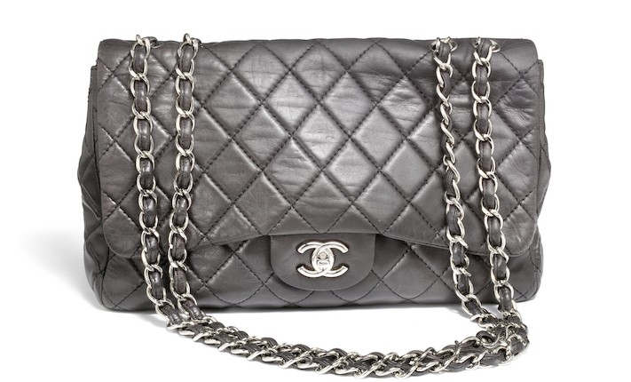 Bonhams : Chanel A Single Flap bag of dark brown quilted leather with  silver tone hardware, CC turn lock and double chain strap.