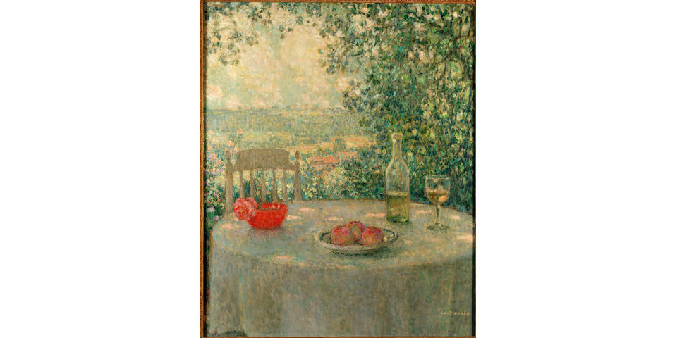 Henri Eug&#232;ne Augustin Le Sidaner (French, 1862-1939) La table d'apr&#232;s-midi, Gerberoy
