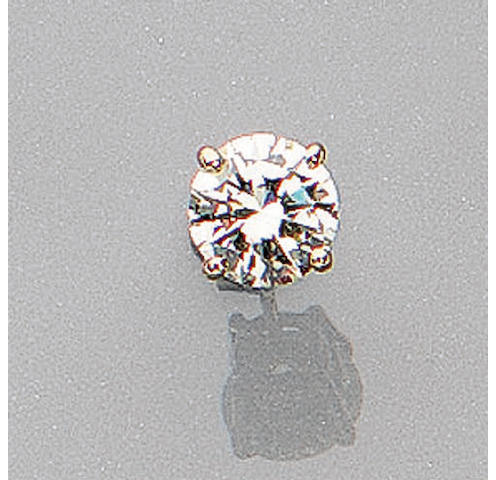A Pair of Brilliant-Cut Diamond Earstuds