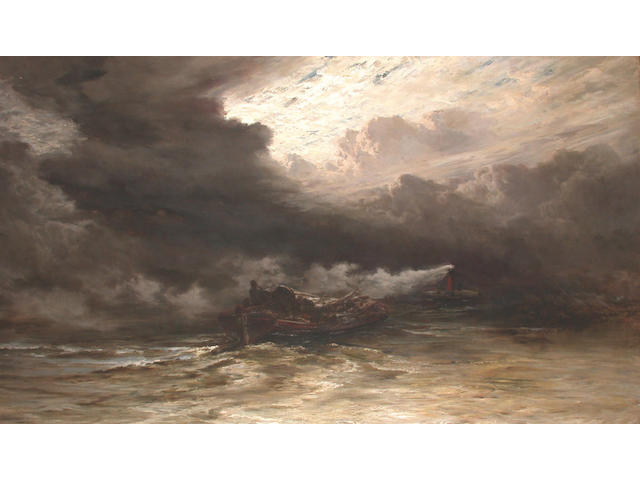 Keeley Halswelle (British, 1832-1891) An early rise: delivering the lumber at dawn 107.5 x 184cm