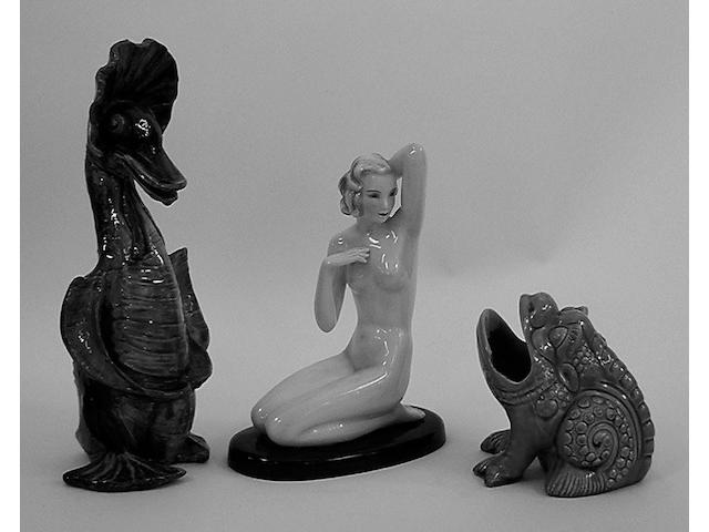 A Brannam pottery model of Jemima Puddleduck,