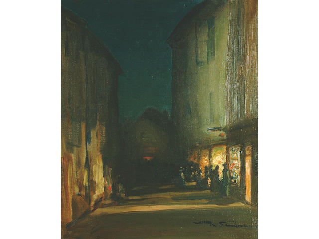 Mark Senior N.P.S. (1862-1927) "Ludlow at Night" 58.5 x 49cm