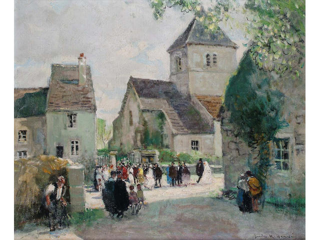 Jules Herve (French, 1887-1981) The Village Wedding 44 x53 cm