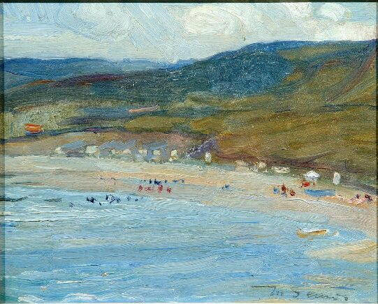 Mark Senior N.P.S. (1864-1927) A view of Runswick Bay 19.5 x 25cm