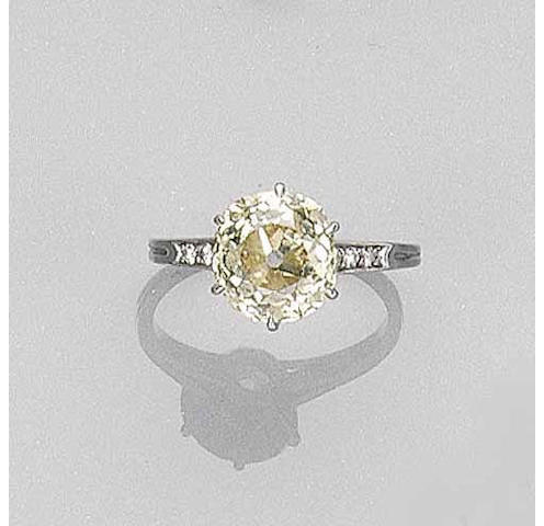 A diamond single-stone ring