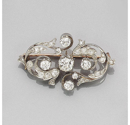An Edwardian diamond brooch