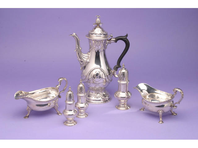 A Georgian coffee pot, by Chas. Wright, London 1771,
