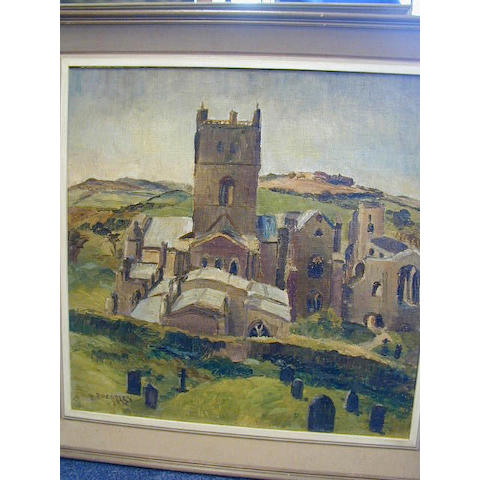 Denise Broadley (b.1913) St. David's Cathedral, Wales 60 x 60.5cm (23 1/2 x 23 3/4in).
