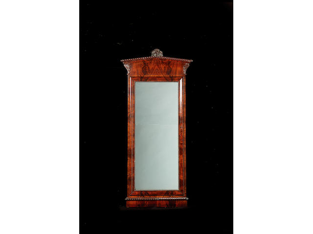A Baltic mahogany mirror, 166cm. high, 76cm. wide