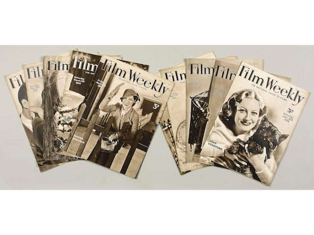 A very large collection of 'Film Weekly' magazines 1931-1939 Near mint/Mint,