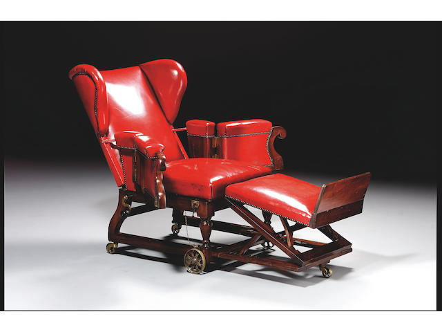 A Victorian patent reclining Wing Armchair