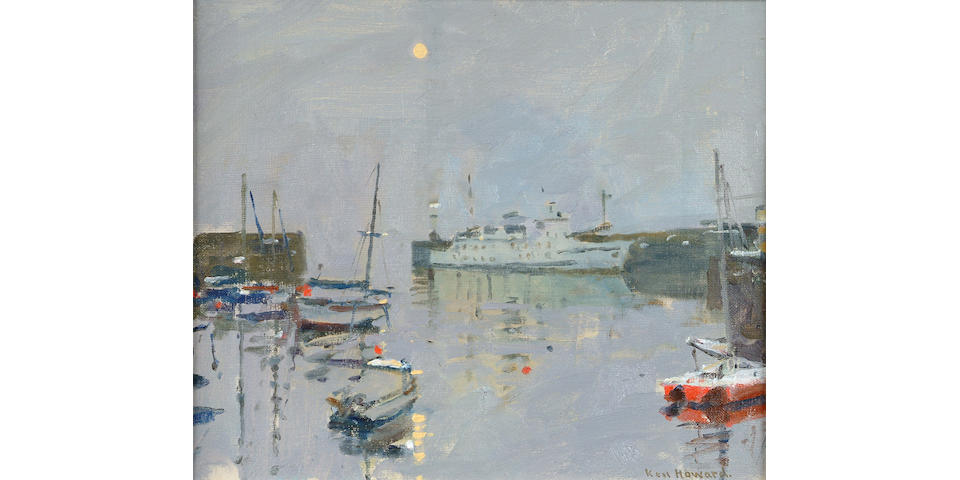 Ken Howard (British, b.1932) The Harbour 25 x 30 cm.