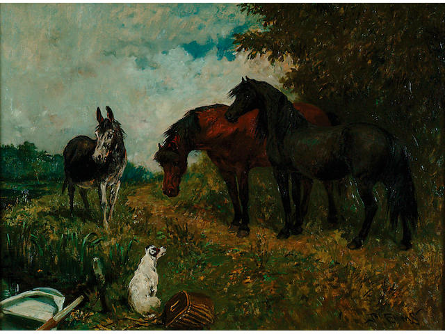 John Emms (1843-1912) 'Farmyard Friends' 51 x 69cm (20 x 27in)