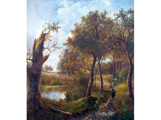 Joseph Thors (fl.1863-1900) 'View near Guildford, Surrey' 75 x 62cm (29 1/2 x 24 1/2in)