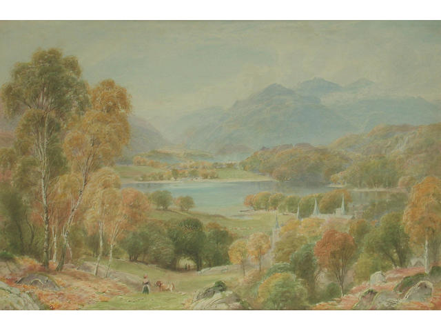 Ebenezer Wake Cook (British, 1843-1926) Loch Achray and Ben Venue, Perthshire 30.5 x 45.5 cm.