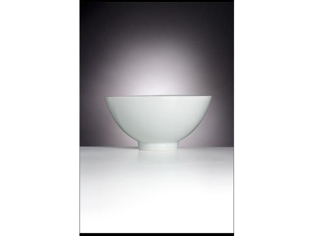 A Ming white-glazed anhua-decorated lotus bowl Xuande six-character mark and of the period