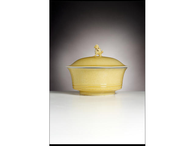 An Imperial yellow bowl and cover Yongzheng six-character marks and of the period