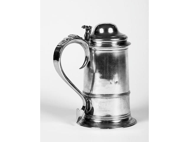 A George III silver tankard with domed cover London 1793
