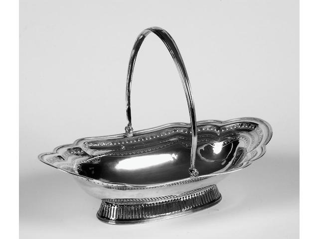A George III silver oval basket