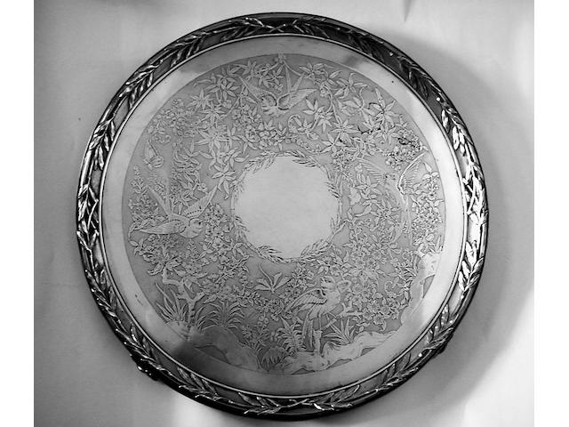 A Victorian Aesthetic movement salver, Messrs Barnard, 1879,