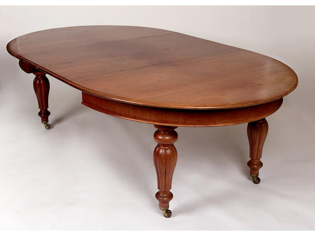A Victorian mahogany extending dining table,
