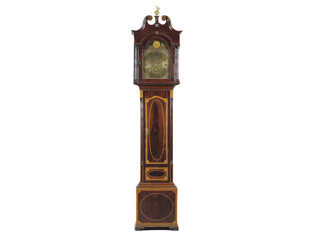Irish Interest: An 18th Century mahogany and satinwood banded longcase clock