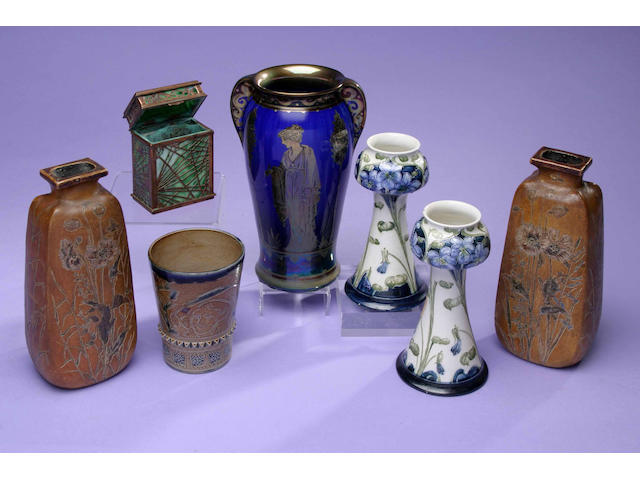 A pair of Martin Brothers stoneware vases