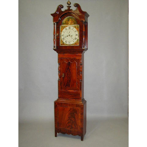 Thomas Bland Leeds; an early 19th Century mahogany crossbanded and boxwood strung longcase clock,